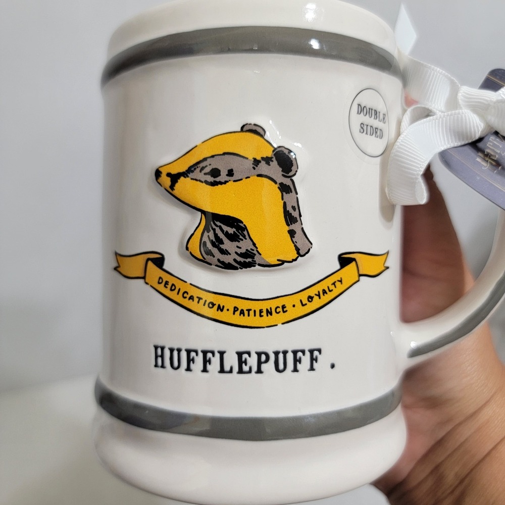 NEW Rae Dunn Harry Potter Hogwarts School‎ Hufflepuff Coffee Mug Double Sided - Picture 6 of 6